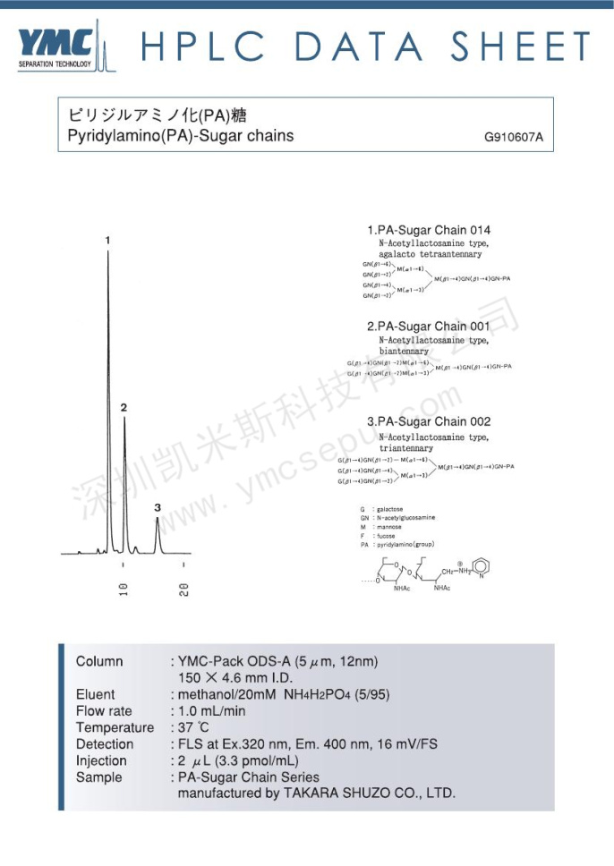 HPLC检测吡啶氨基糖链化合物