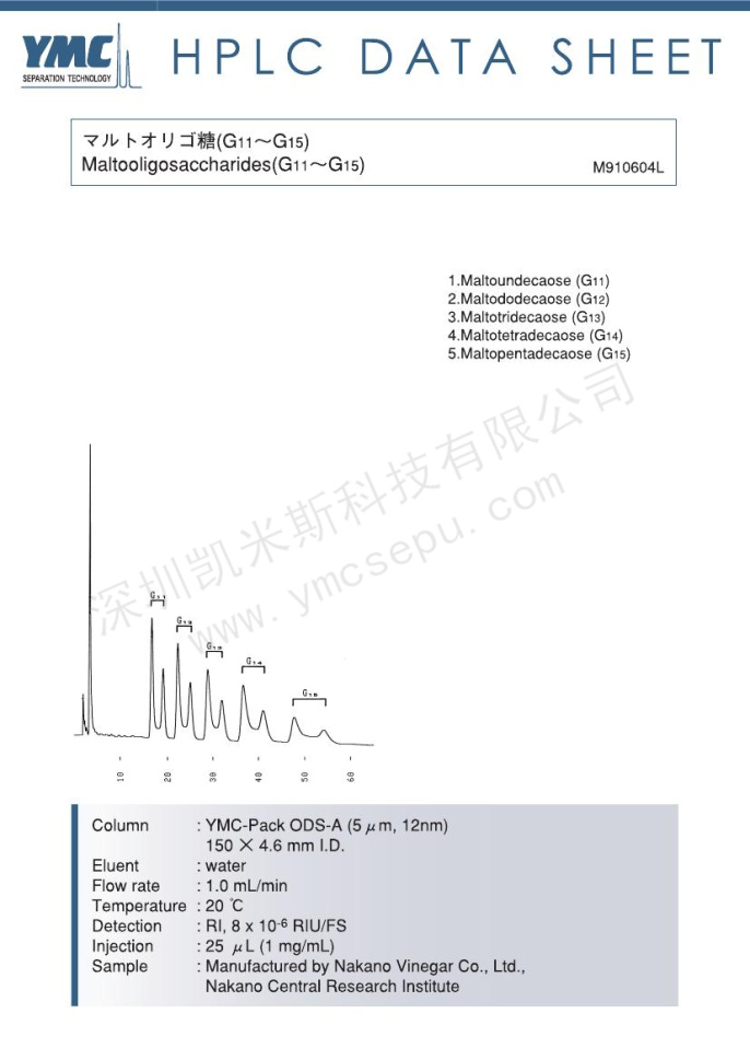 液相色谱法检测麦芽低聚糖