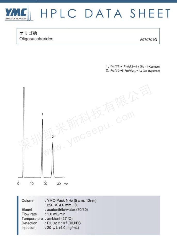 低聚糖(寡糖)的液相色谱图 低聚糖(寡糖)的液相色谱图