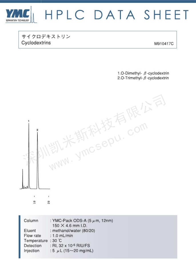 液相色谱法分离环糊精 液相色谱法分离环糊精