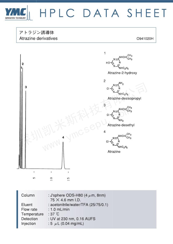 液相色谱法检测阿特拉津衍生物